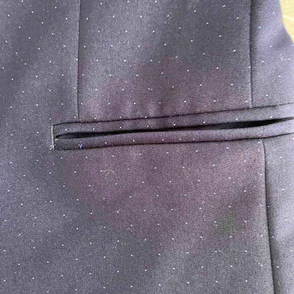 Next Boys’ Large Navy Blue Blazer – Tiny Dot Pattern, Look Sharp EUC - Picture 9 of 16